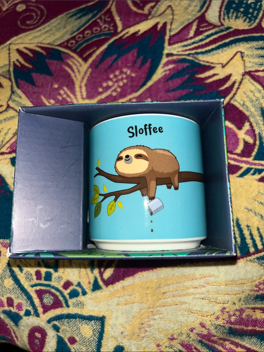 NWT Paladone Coffee Mug "Sloffee" Sloth Drinking Coffee While Sleeping On A Tree